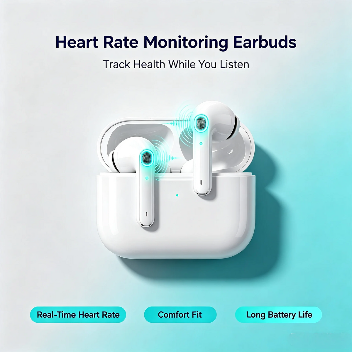 ZZLOVE Wireless Heart Rate Monitor Bluetooth Noise Cancelling Sport Earbuds