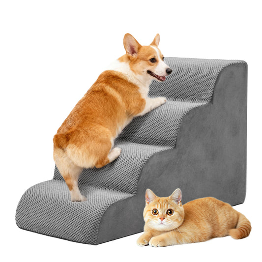 Curved Foam Dog Stairs Ramp for Small Dogs Non Slip Supports Climbing