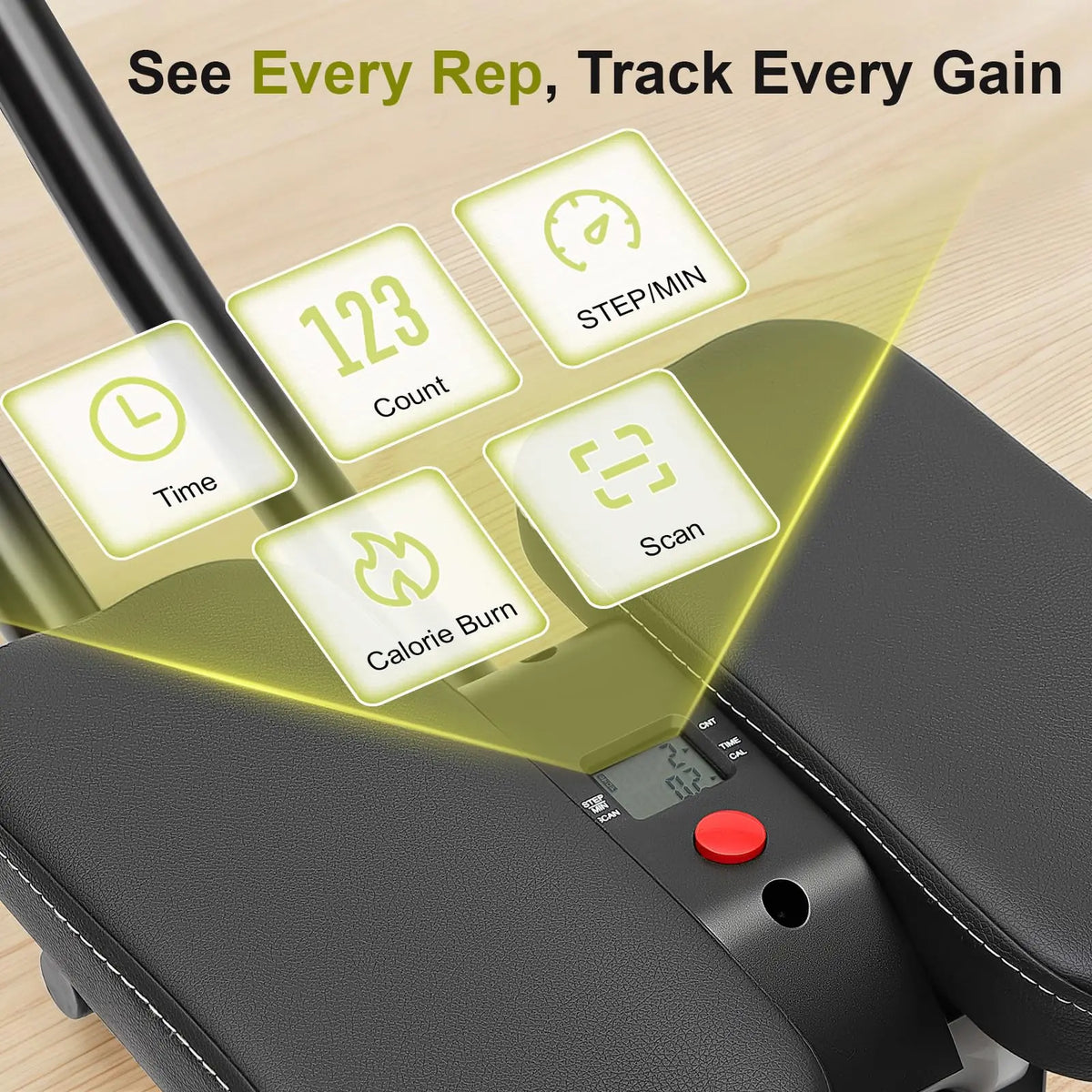 Adjustable Abdominal Crunch Machine With LED Monitor For Core Training