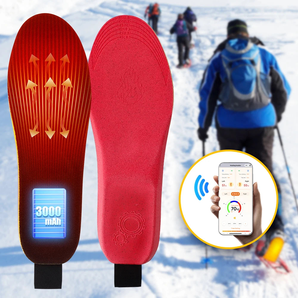 Rechargeable App Controlled Heated Insoles for Outdoor Winter Comfort