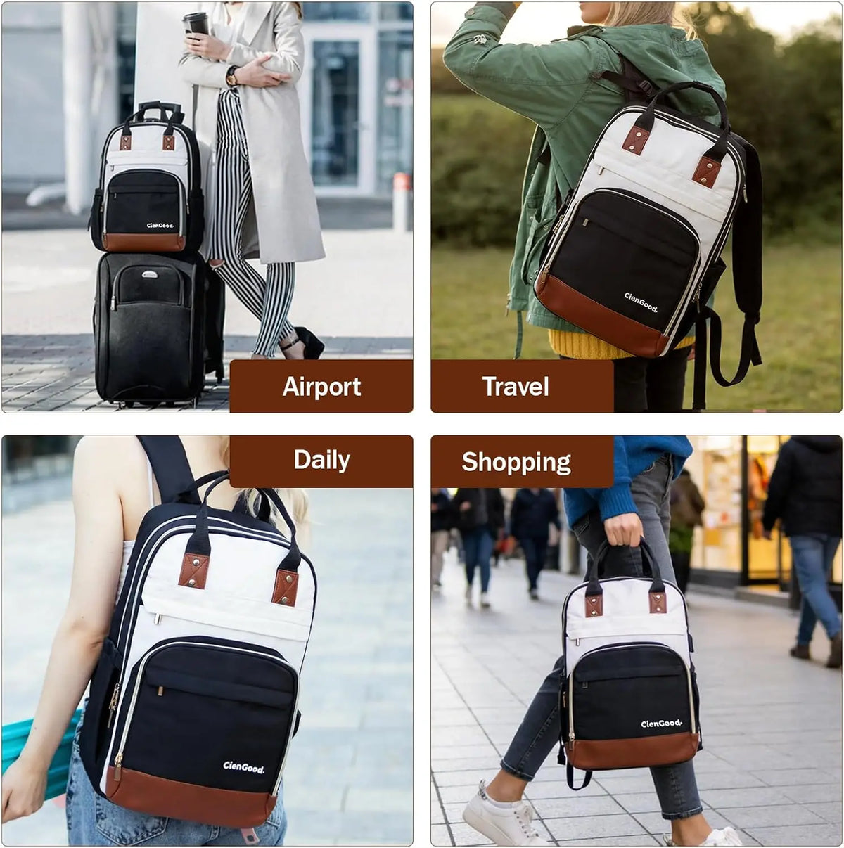 Stylish Laptop Backpack With USB Charging Port And Travel Storage