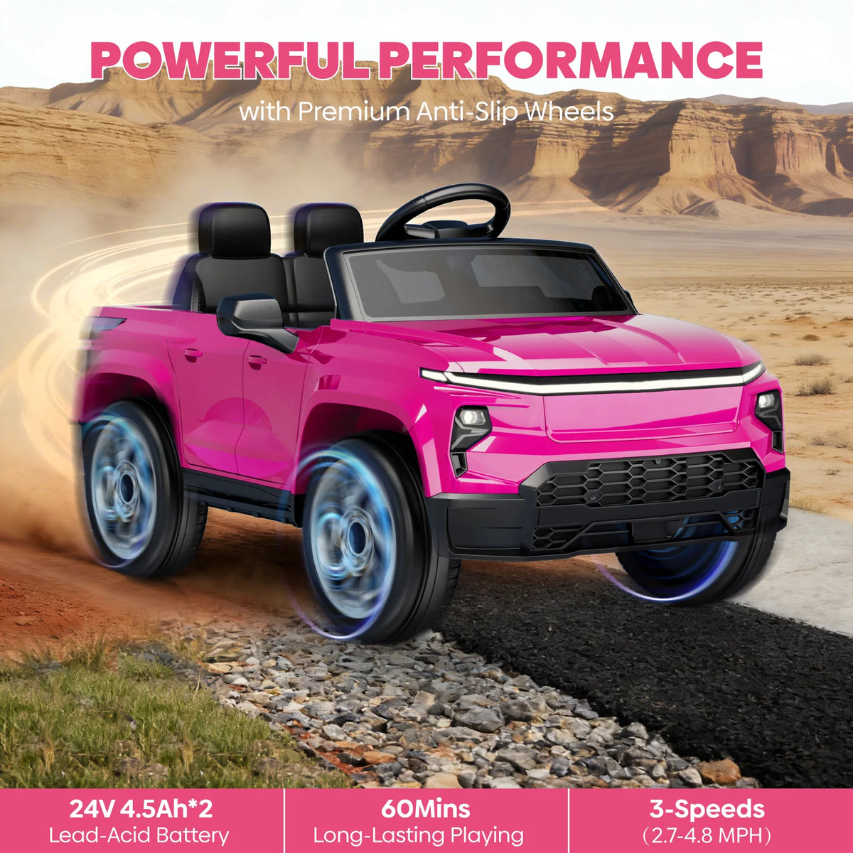 Chevrolet Silverado Trail Boss 24V Two-Seater Kids Ride-On Truck