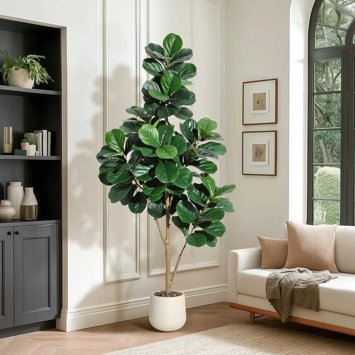 HiMISS Artificial Fiddle Leaf Fig Tree in Decorative Planter