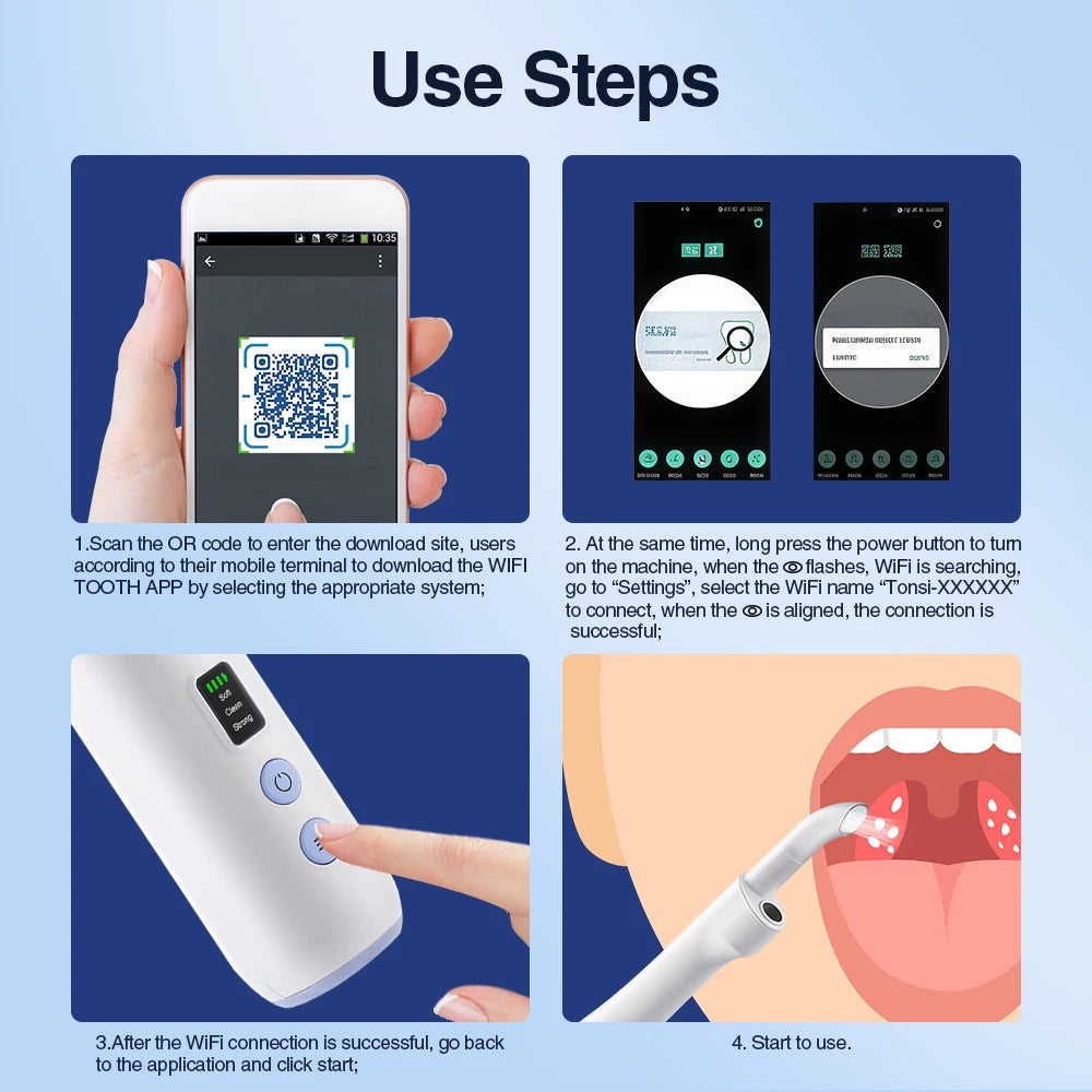 Hailicare Camera Tonsil Stone Remover With LED Light And Suction