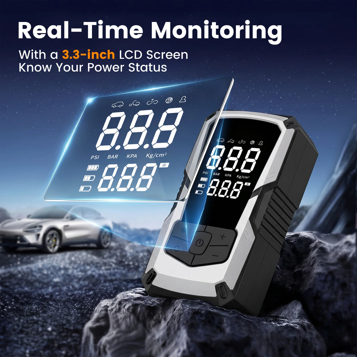 STSCELZ 2-in-1 Car Jump Starter and Portable Air Compressor