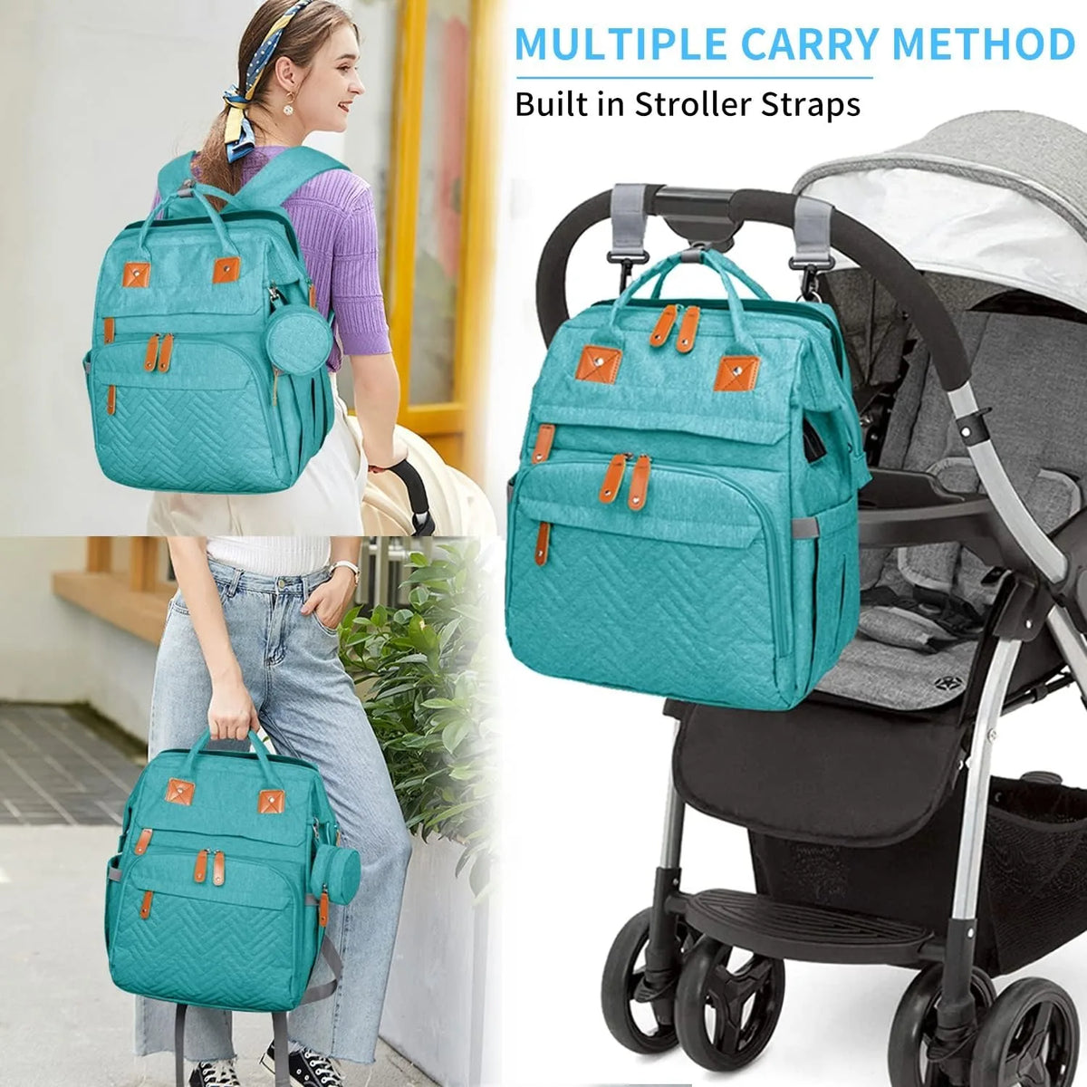 Kabaqoo Diaper Bag Backpack With Changing Station And USB Port