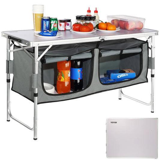 VEVOR Folding Camping Kitchen Table for Outdoor Cooking and BBQ