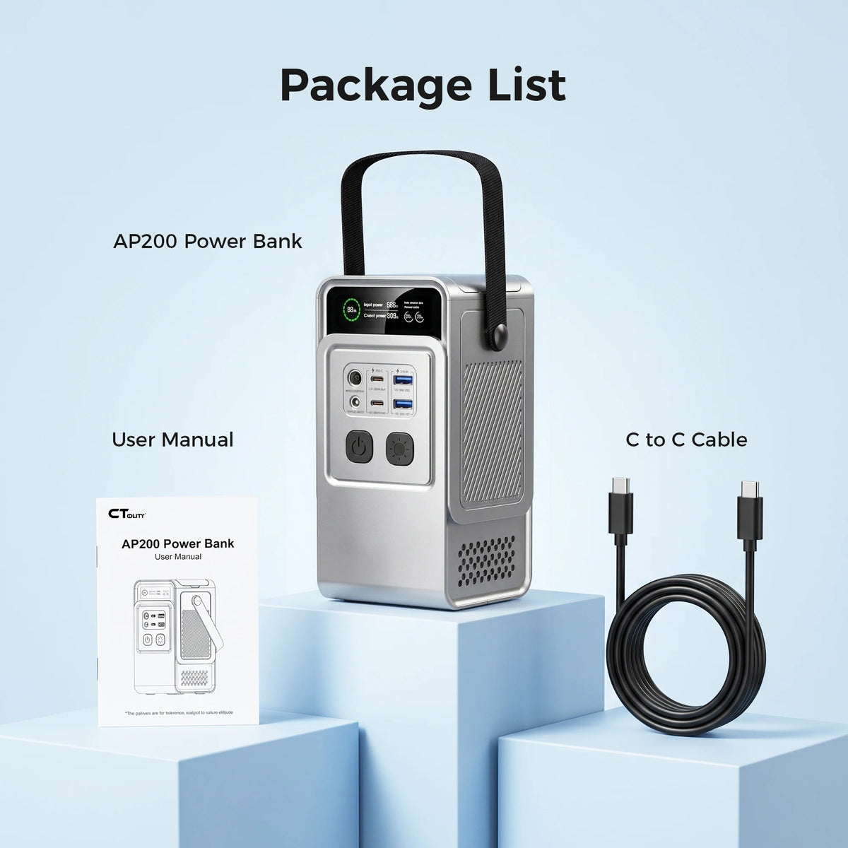 CTOLITY AP200 Portable Power Station With LiFePO4 Battery