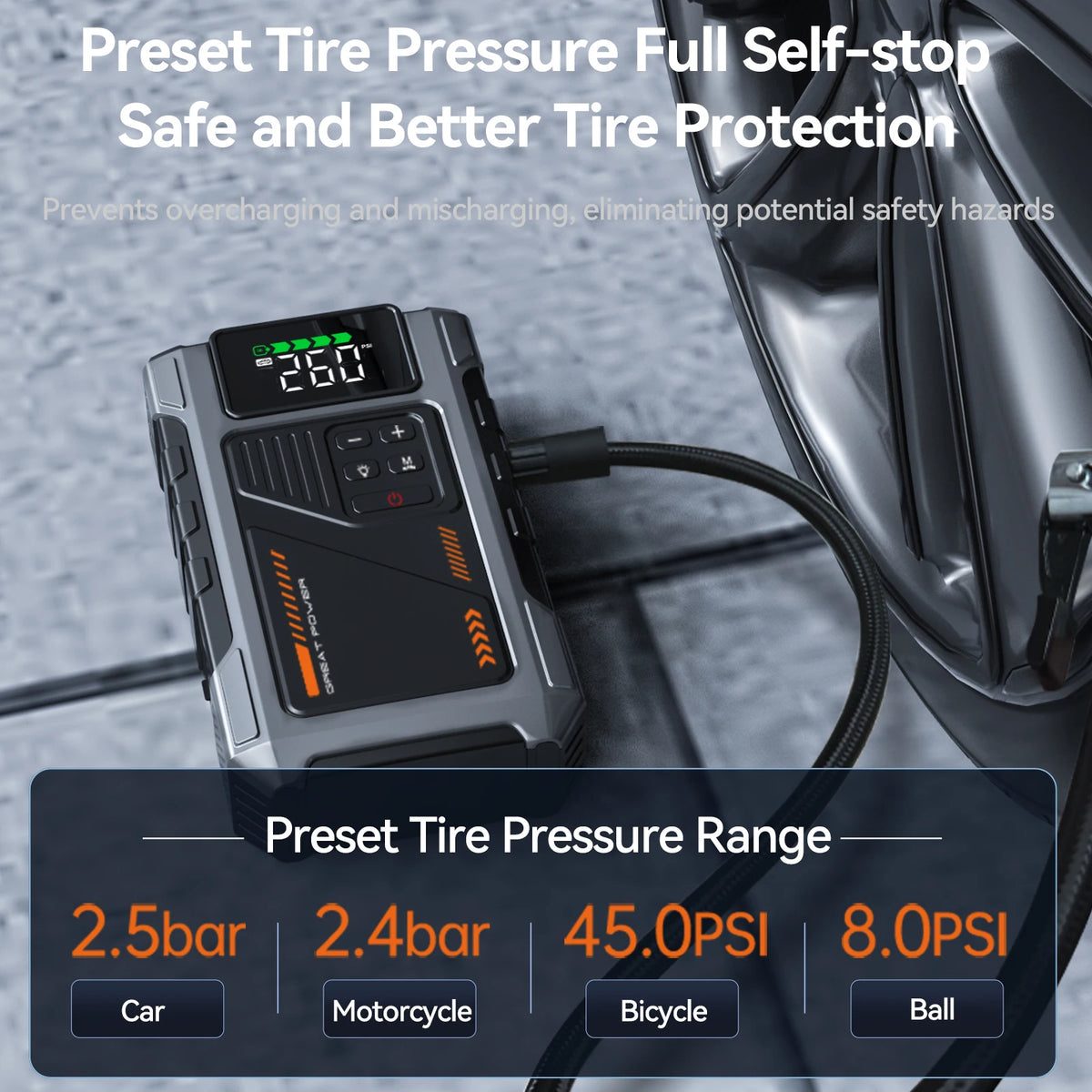 Geeneu Car Jump Starter With Air Compressor And Tire Inflator