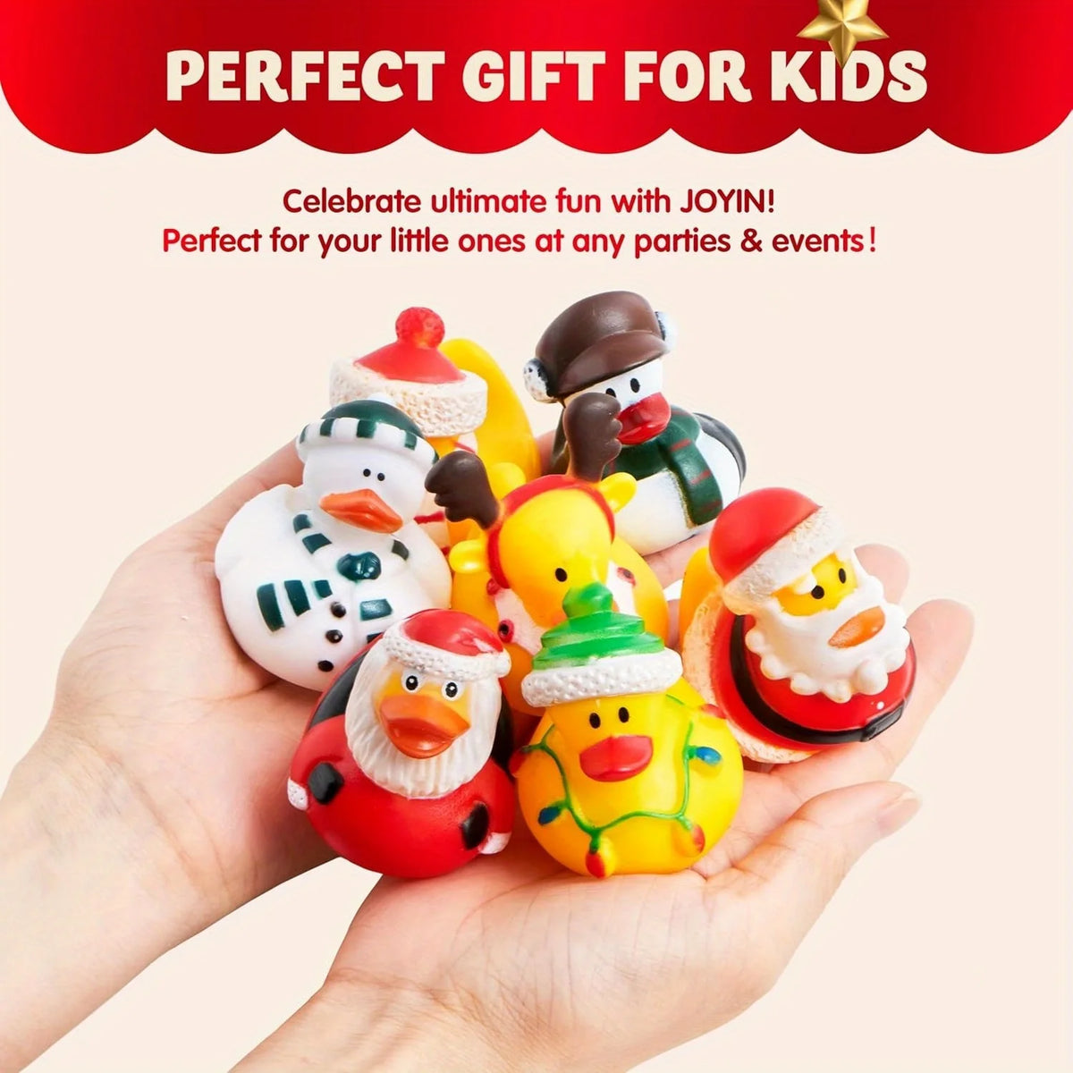Joyfy Christmas Rubber Ducks, Novelty Toys And Party Favors