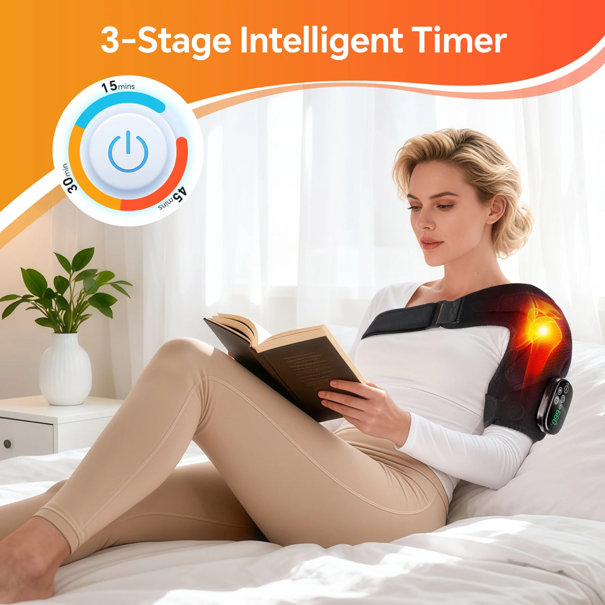 Hailicare Red Light Infrared Heating Vibration Shoulder Massage Pad