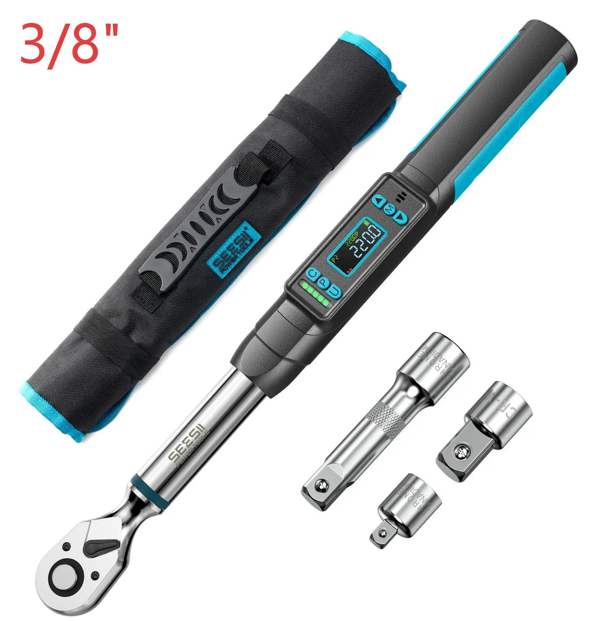 SEESII Digital Torque Wrench Kit With LCD And LED Alarm
