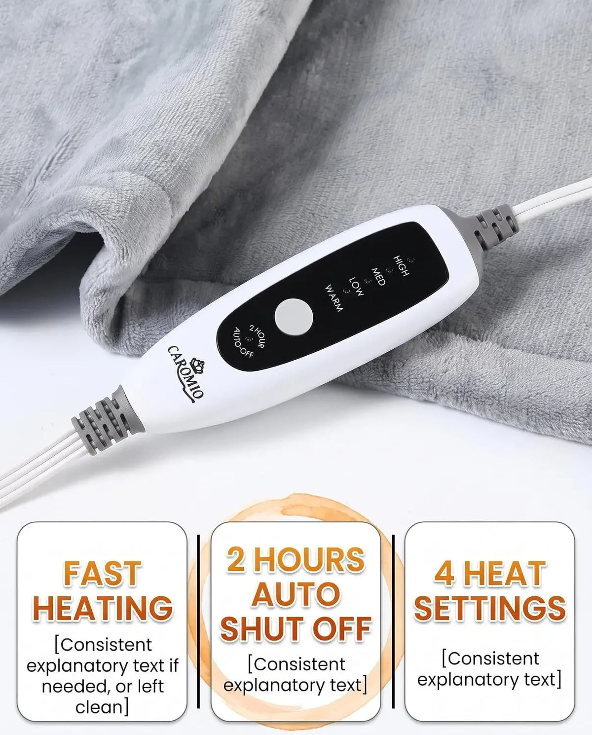 Weighted Electric Heating Pad for Back Neck and Shoulders