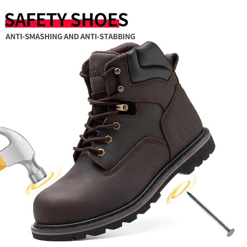 Steel Toe Safety Work Boots With Puncture Resistant Protection