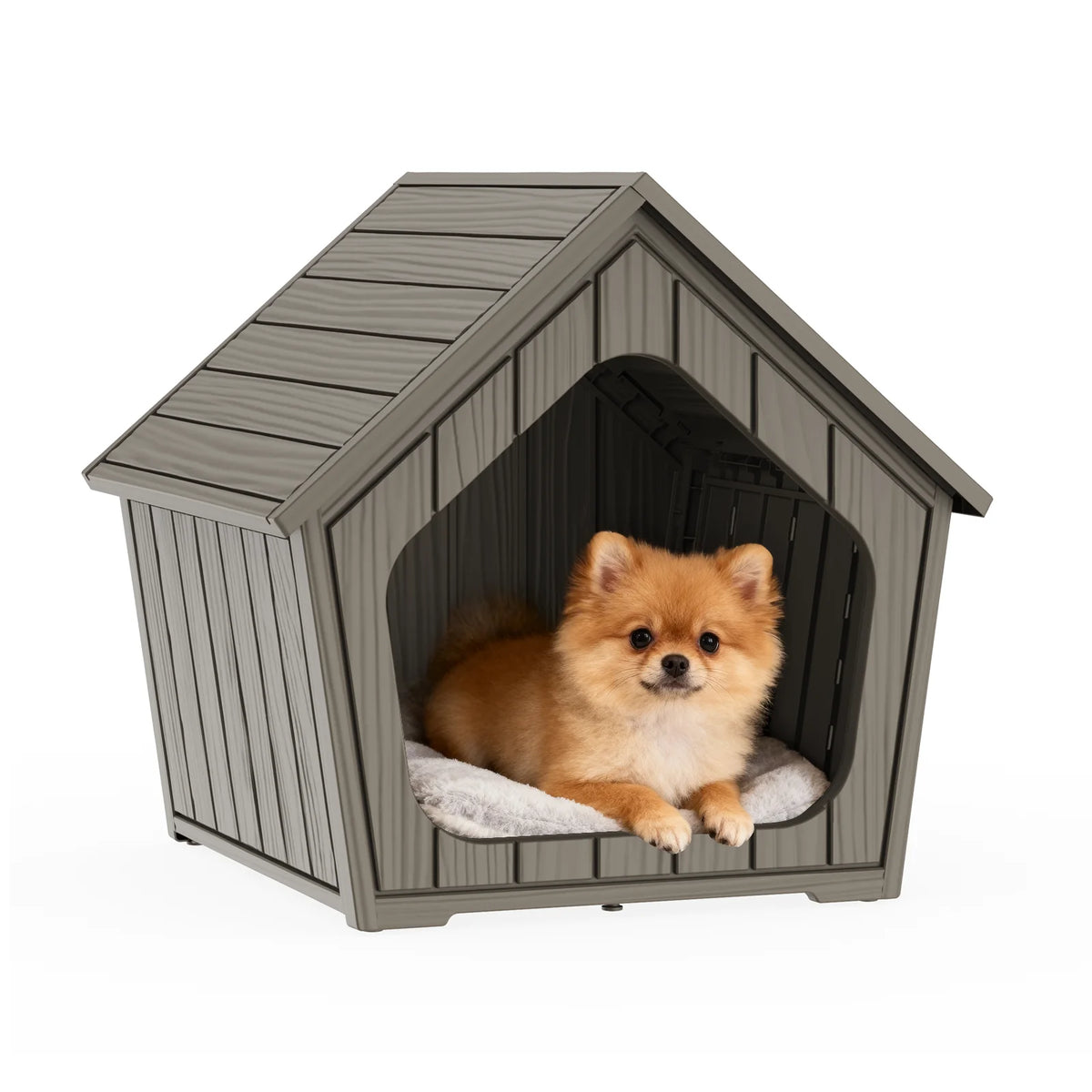 Waterproof Gable Roof Outdoor Dog House With Ventilated Plastic Shelter