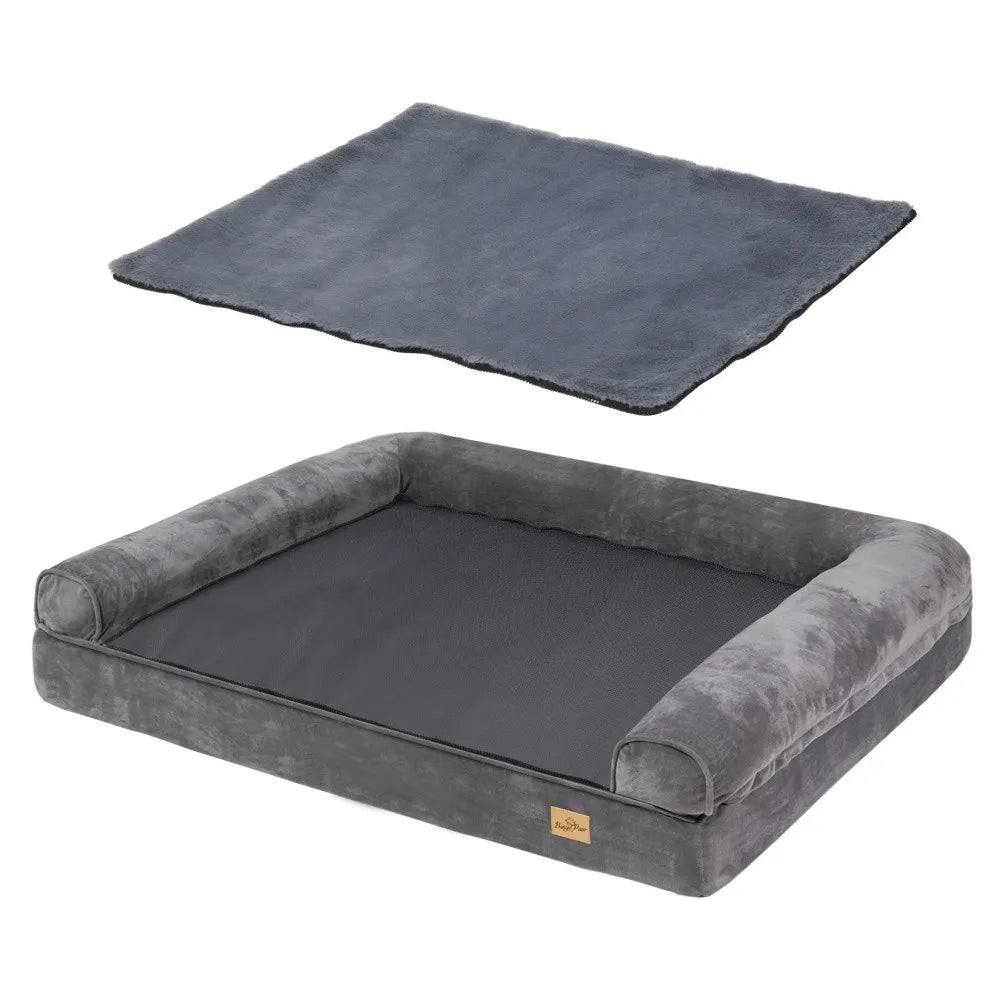 Borwart Orthopedic Memory Foam Dog Bed With Waterproof Cover