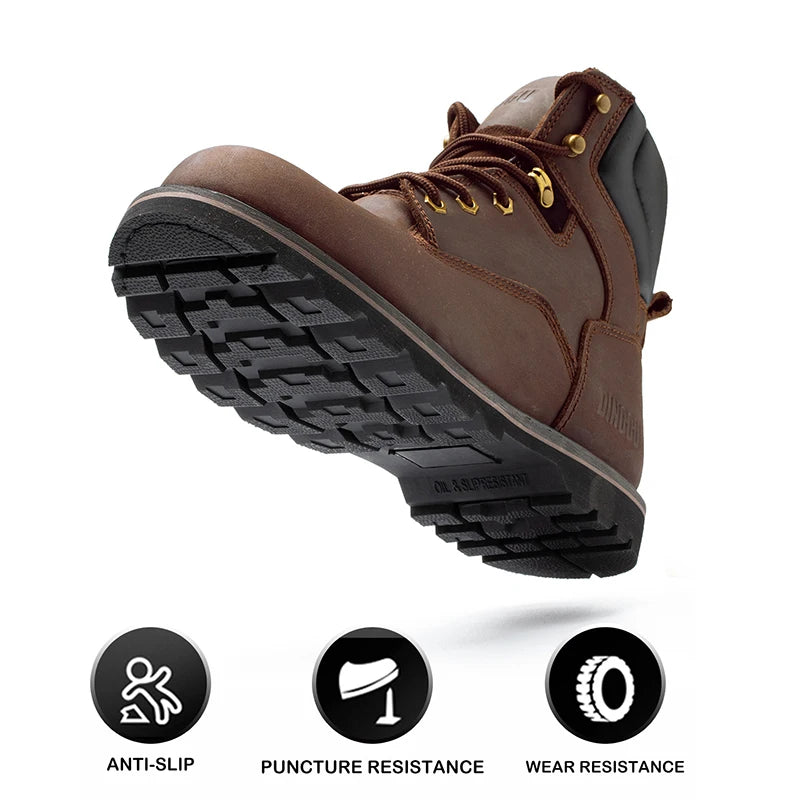 Steel Toe Safety Work Boots With Puncture Resistant Protection