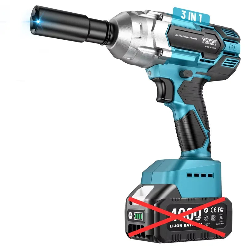 SEESII 3-in-1 Cordless Brushless Impact Wrench Drill Screwdriver Kit
