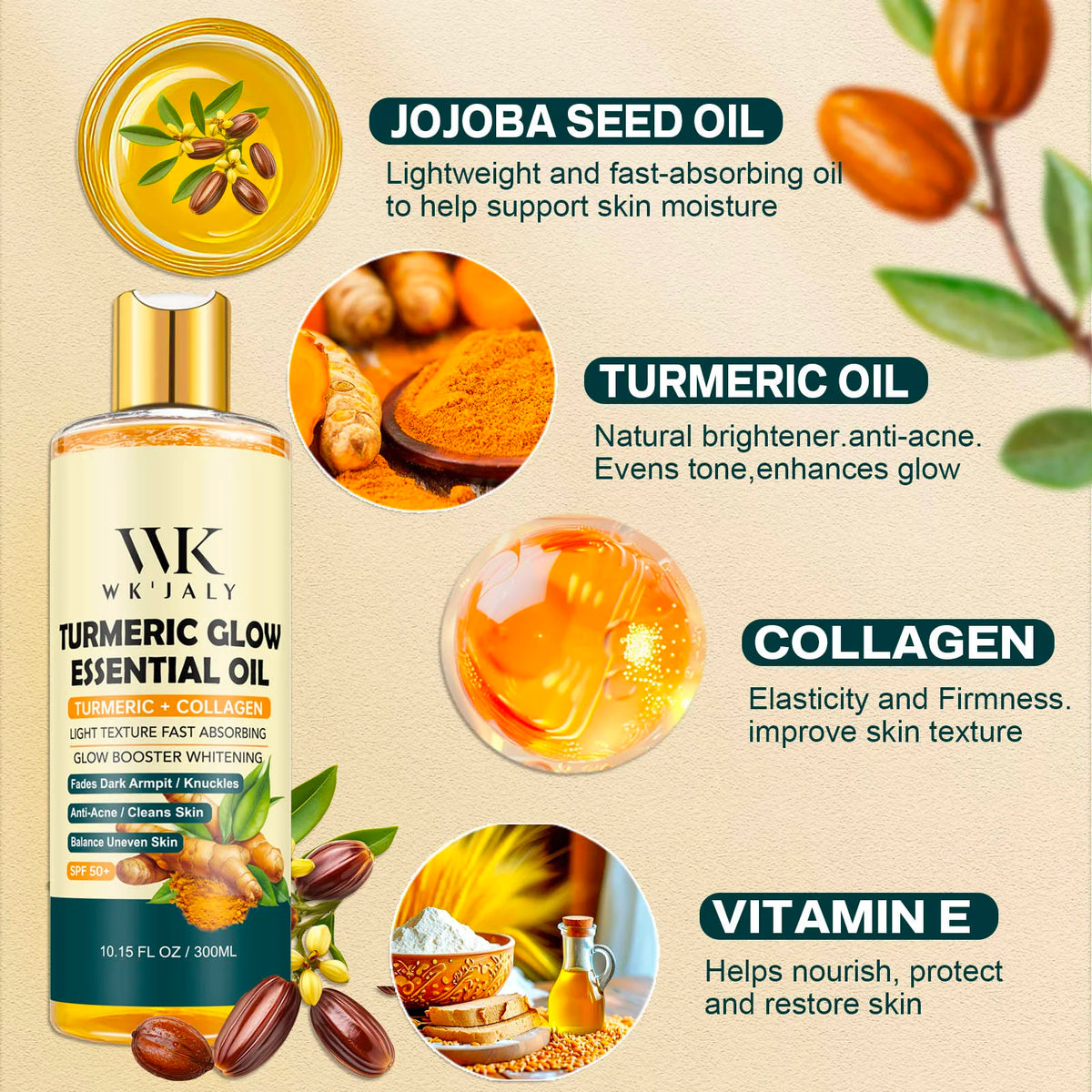 Turmeric Glow Essential Body Oil For Moisturized Even Looking Skin
