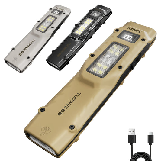 Tuowee Rechargeable Slim EDC Tactical LED Flashlight