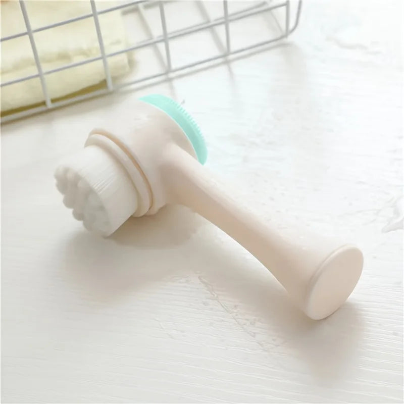 Double Sided Silicone Facial Cleansing Brush For Pore Exfoliation