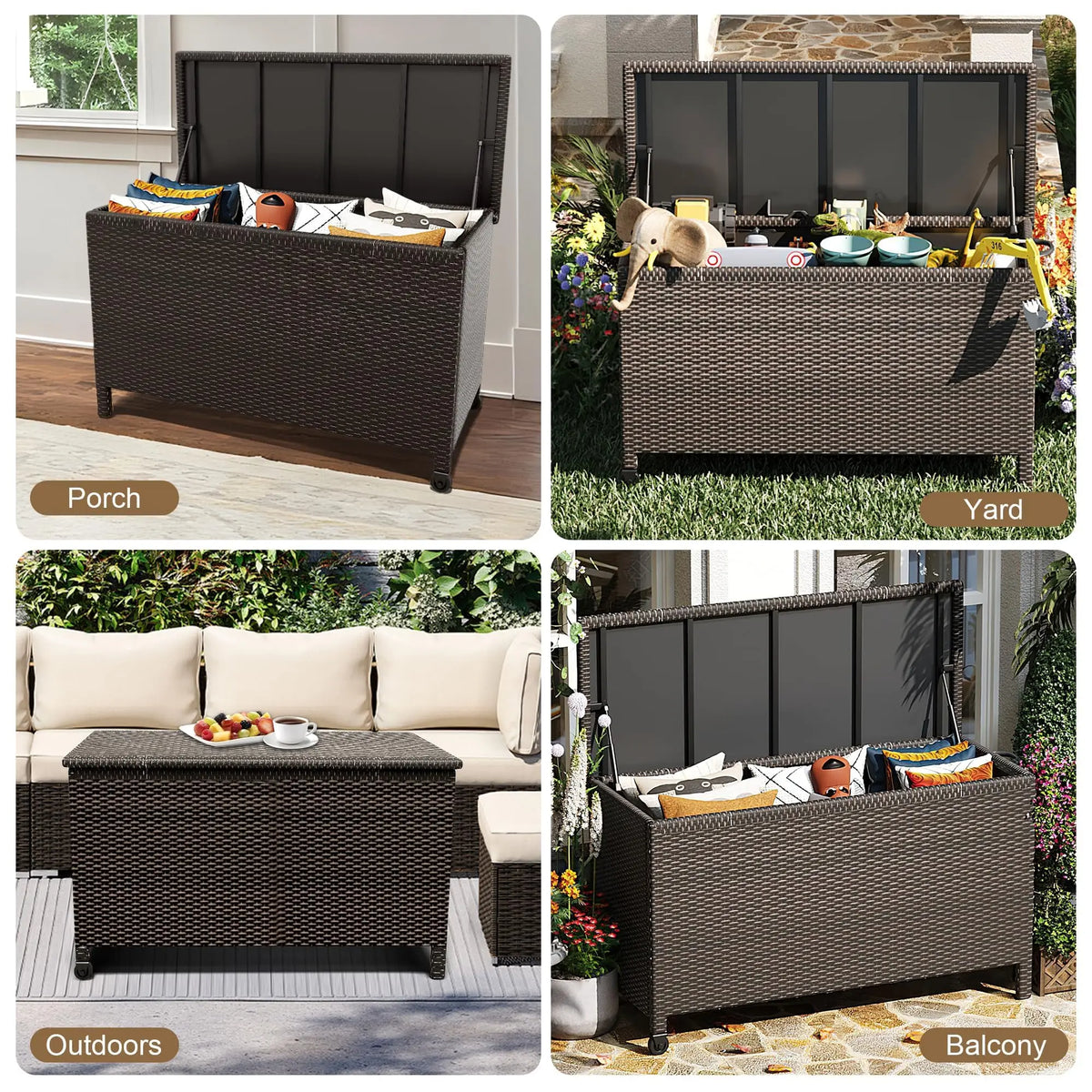 HiMISS Waterproof Outdoor Storage Chest With Wheels And Handles