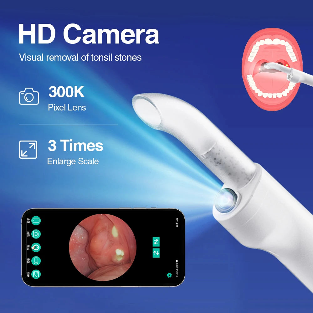 Hailicare Camera Tonsil Stone Remover With LED Light And Suction
