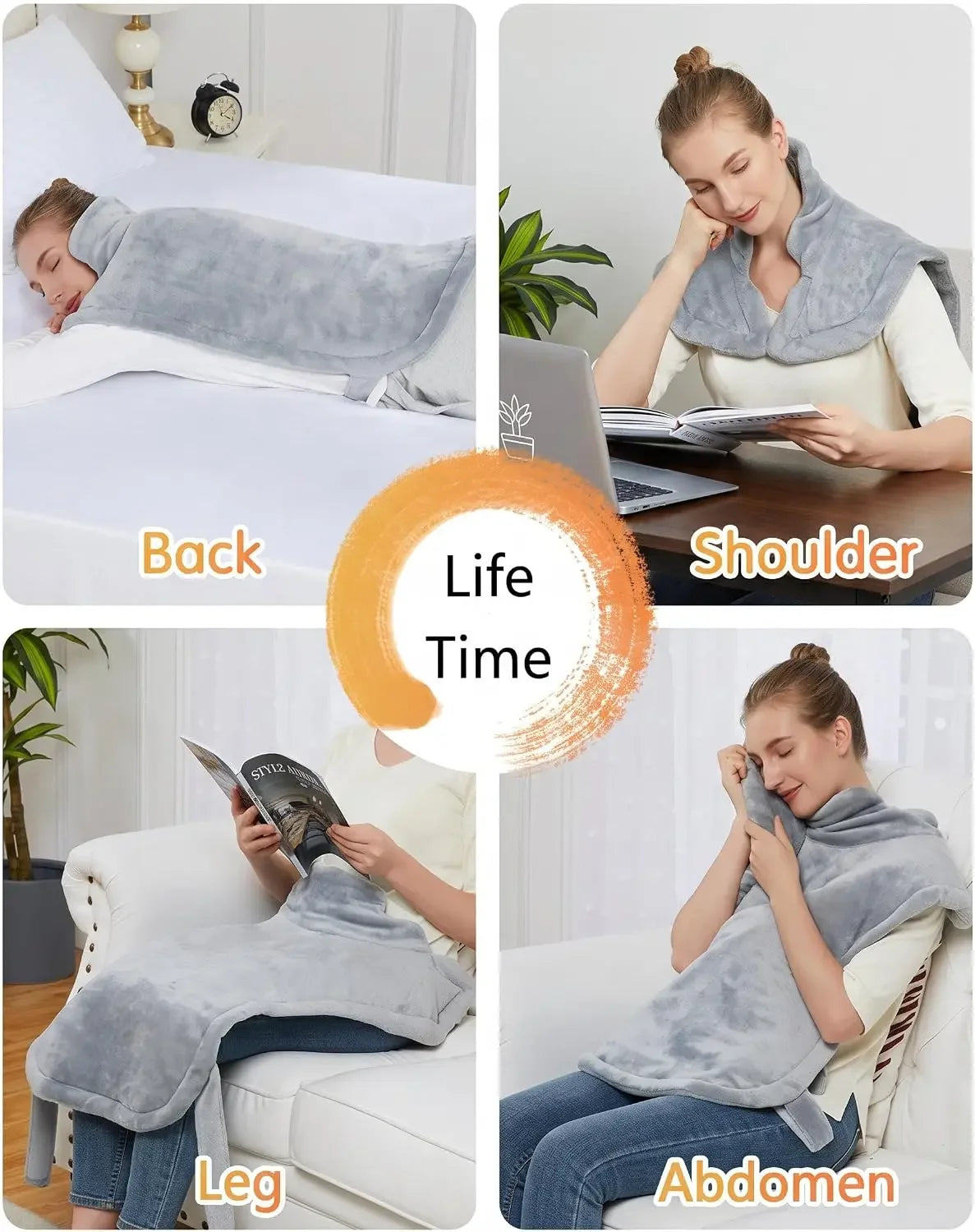 Weighted Electric Heating Pad for Back Neck and Shoulders