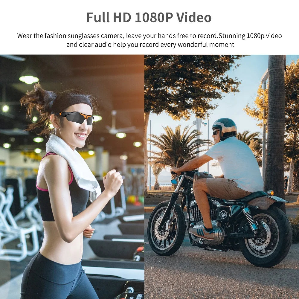 KIDKD 1080P Camera Smart Glasses for Cycling and Outdoor Recording