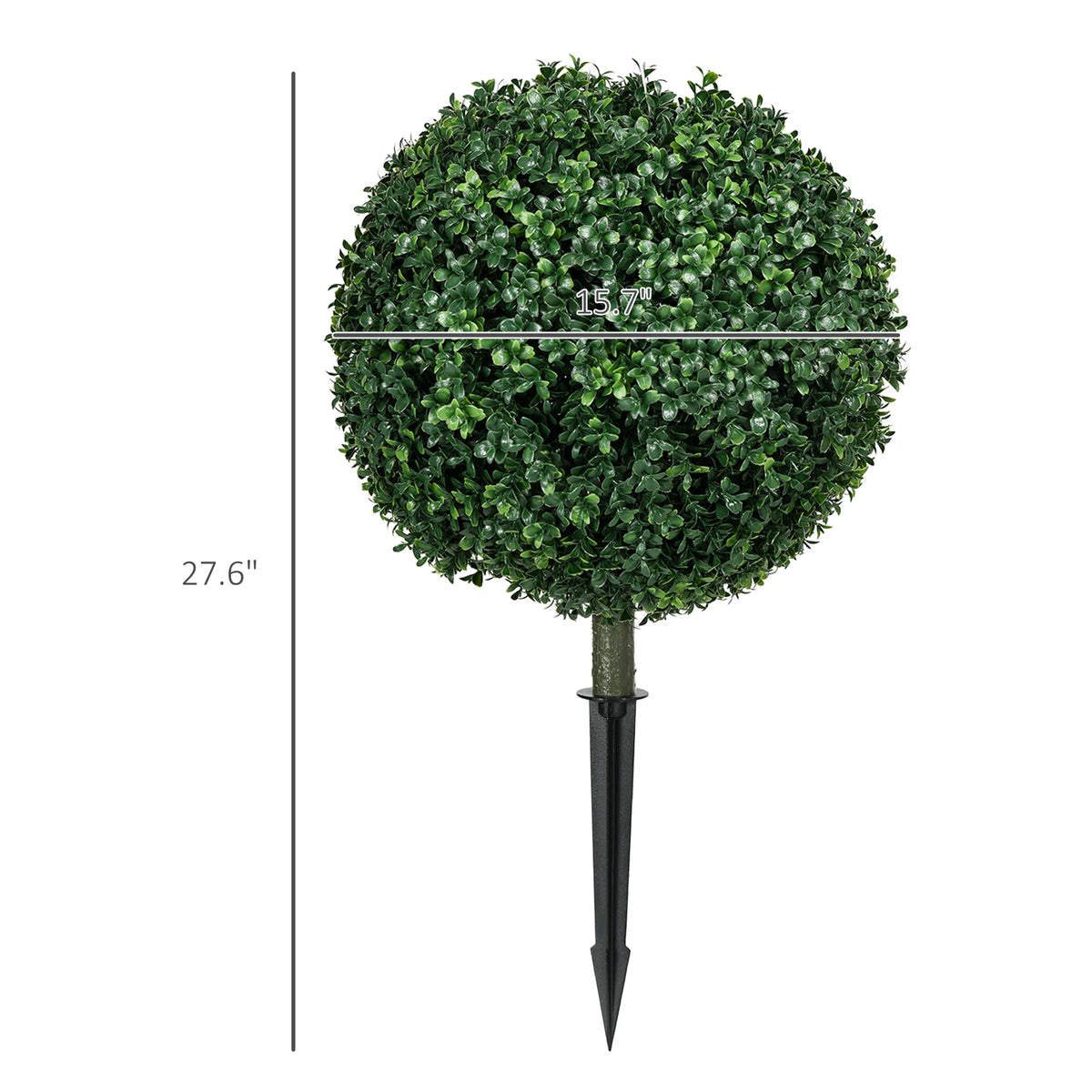 HOMCOM Artificial Boxwood Topiary Balls for Indoor Outdoor Decor