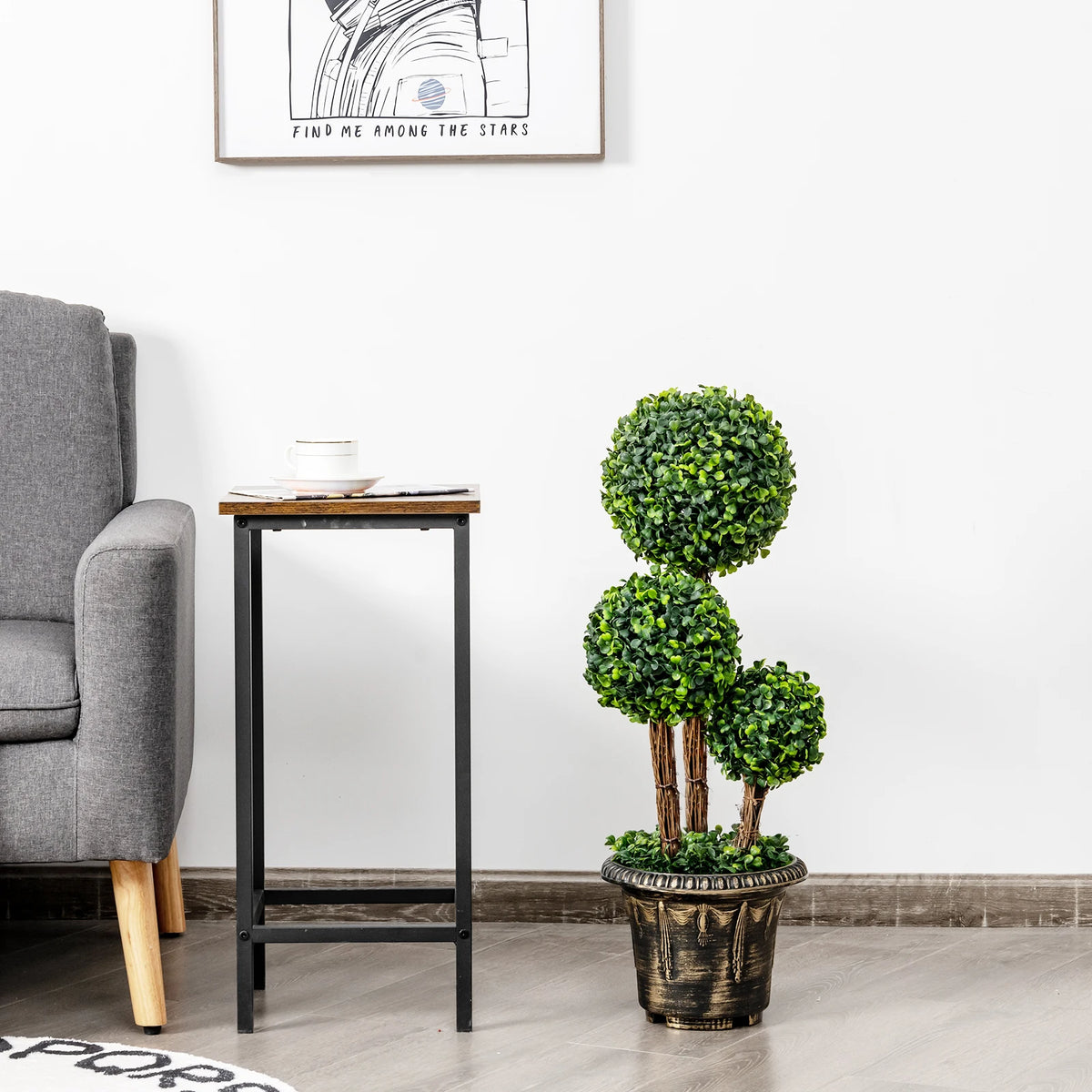 LIFEZEAL Artificial Triple Ball Topiary Tree Indoor Outdoor UV Resistant