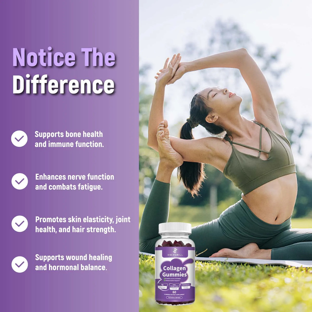 Collagen Gummies With Biotin Vitamin C For Skin Hair Support