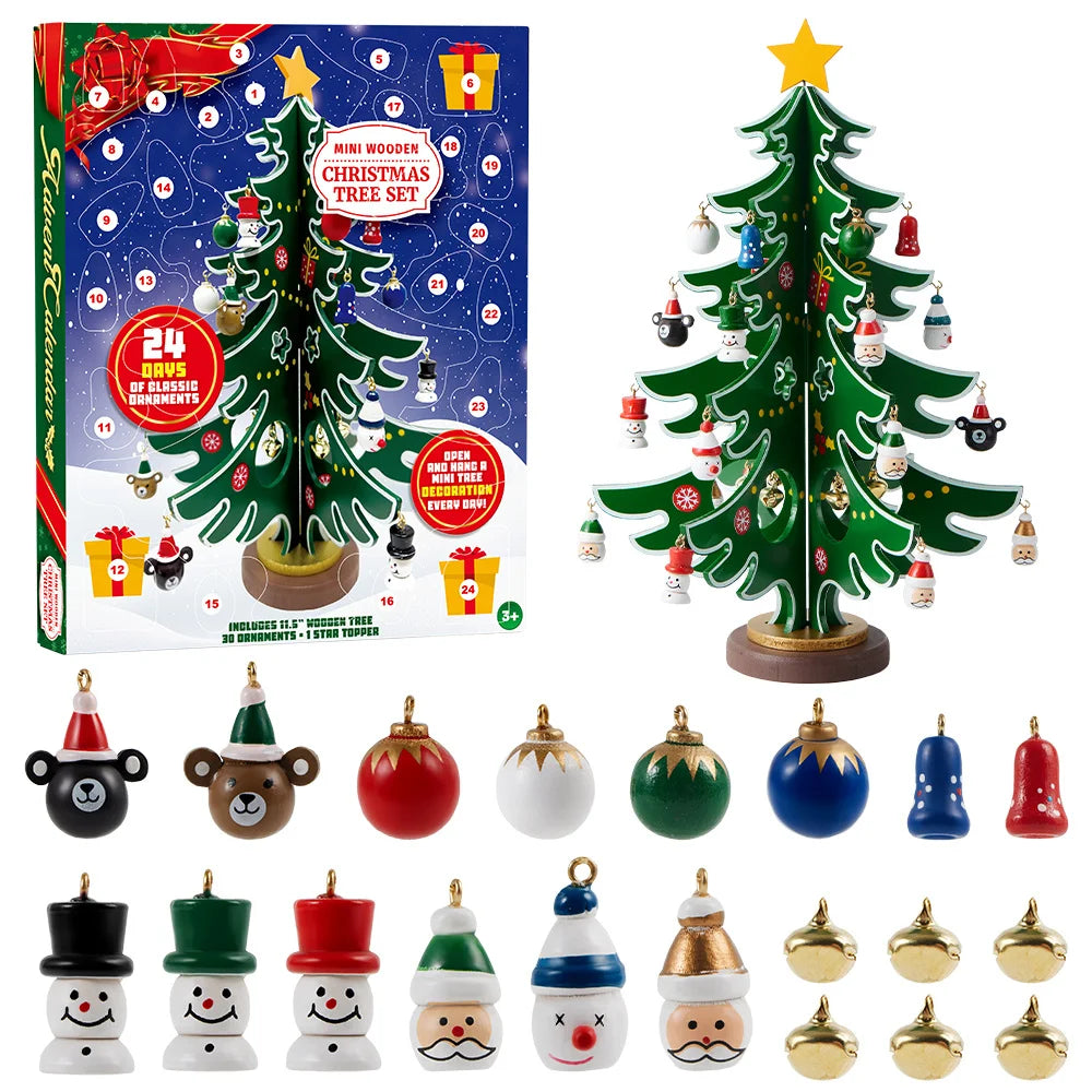Joyfy Christmas Advent Calendar With Tree Ornaments For Holiday Countdown
