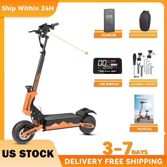 Arwibon Dual Motor Electric Scooter With Off Road Tires