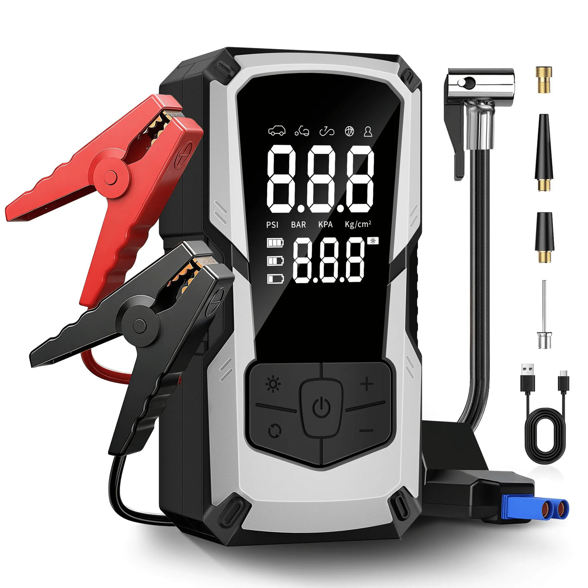STSCELZ 2-in-1 Car Jump Starter and Portable Air Compressor