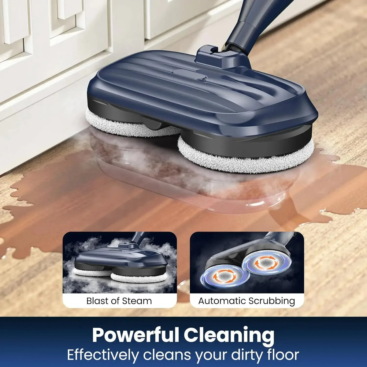 INSE Steam Mop Cleaner With Rotating Pad For Hard Floors