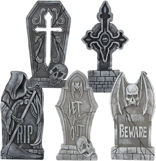 Halloween Foam Tombstone Decorations With Stakes For Outdoor Graveyard Displays