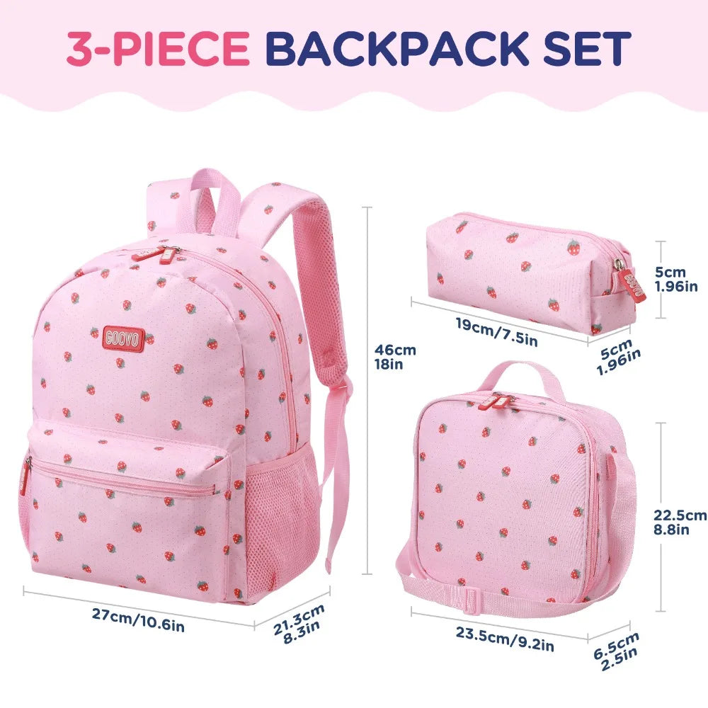 Girls School Backpack Set With Lunch Bag And Pencil Case
