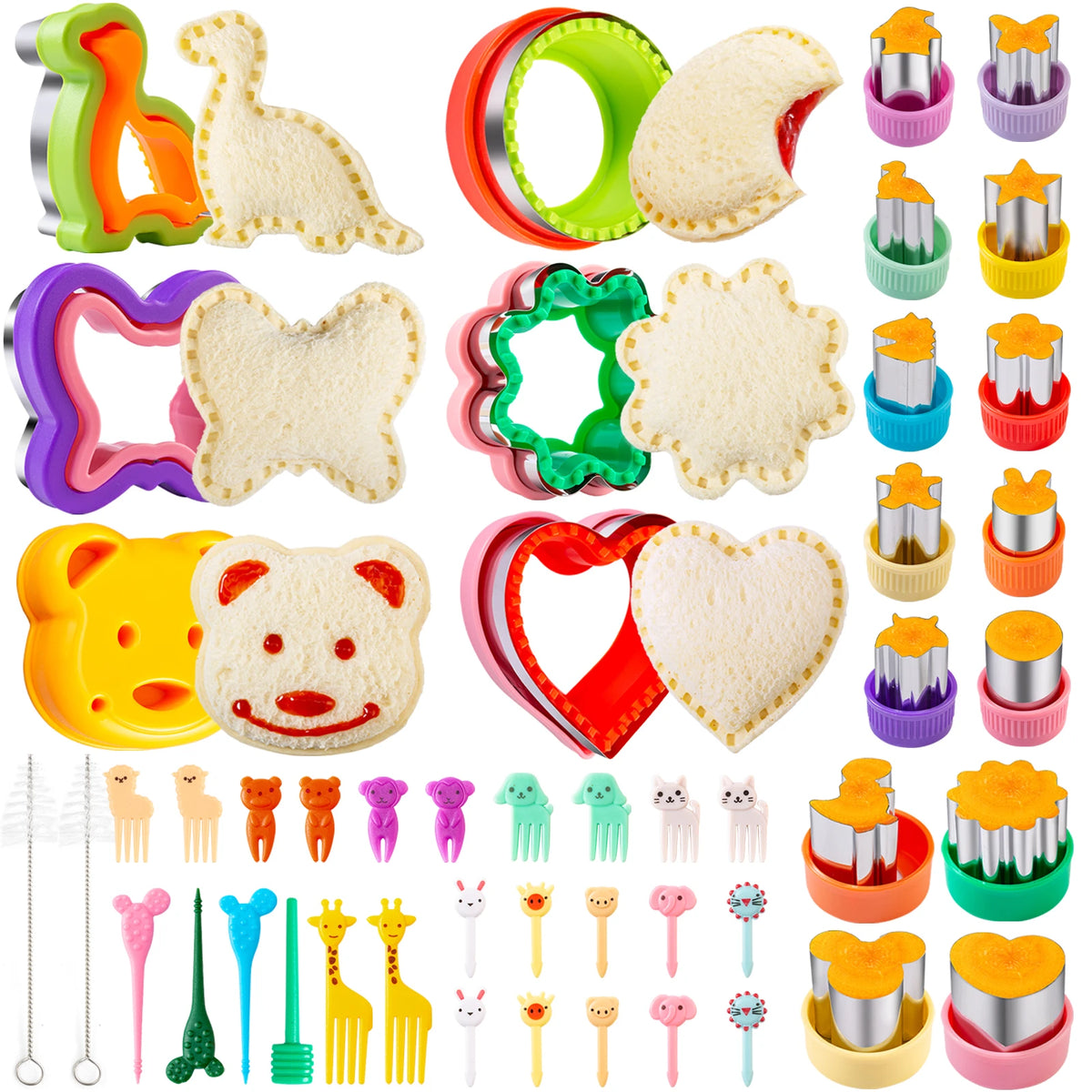 Nifogo Animal Sandwich Cutters Set for Kids Bento Lunch Decorating Tools