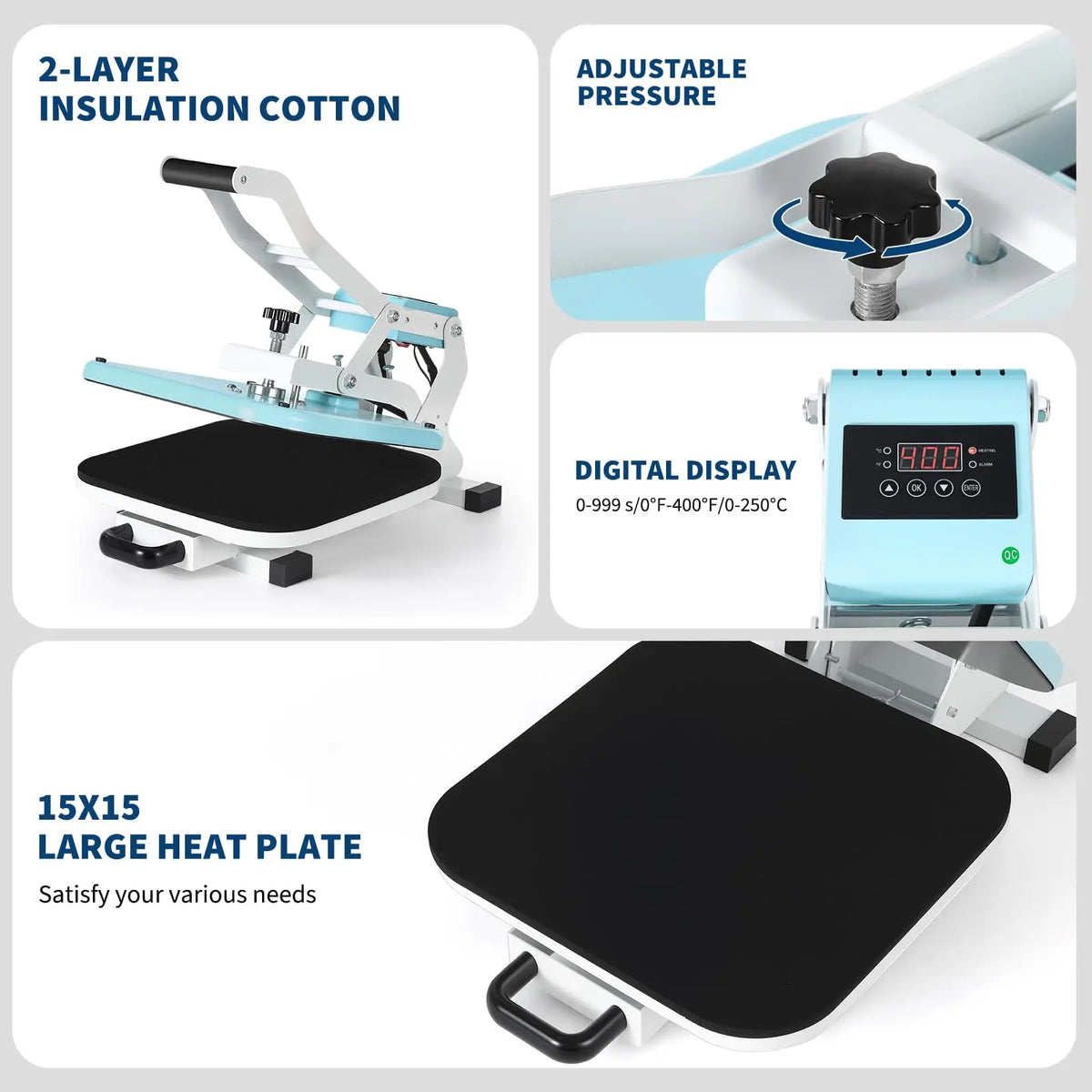 Digital Heat Press Machine for Fast Sublimation and Vinyl Transfers