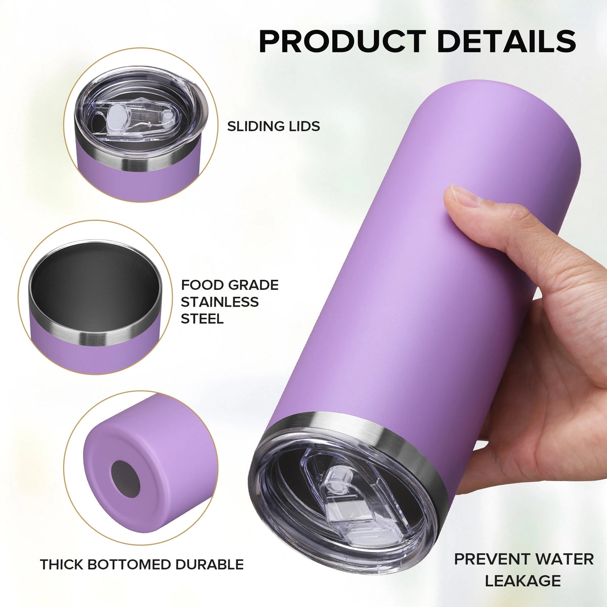 Fastsub Stainless Steel Vacuum Insulated Tumblers With Lids And Straws