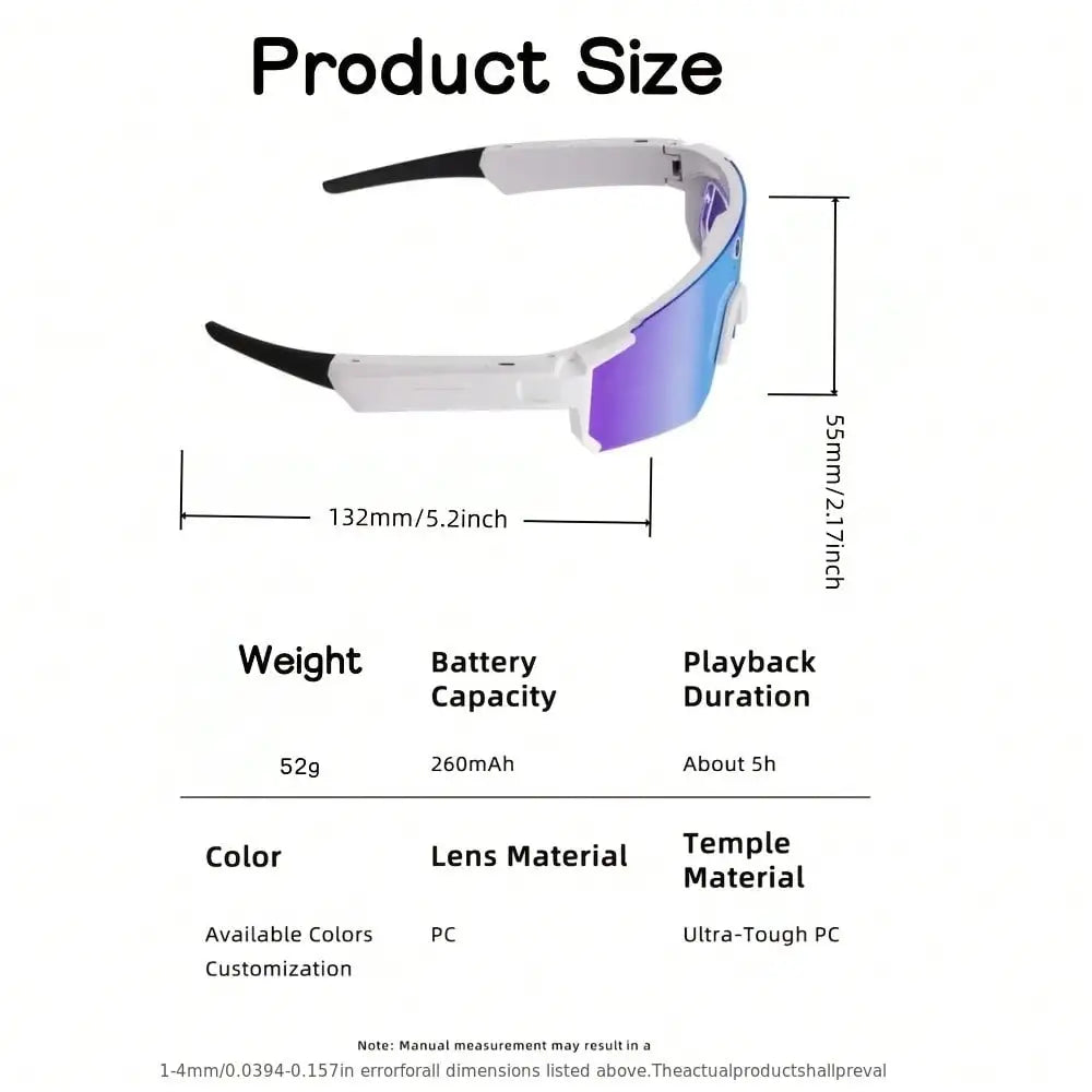 Hivisuals AI Camera Sports Sunglasses With Bluetooth Audio