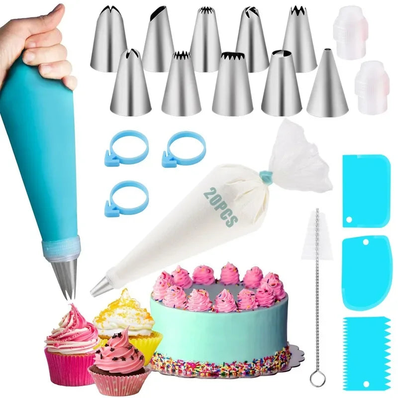 Nifogo Cake Decorating Set With Piping Bags And Frosting Tips