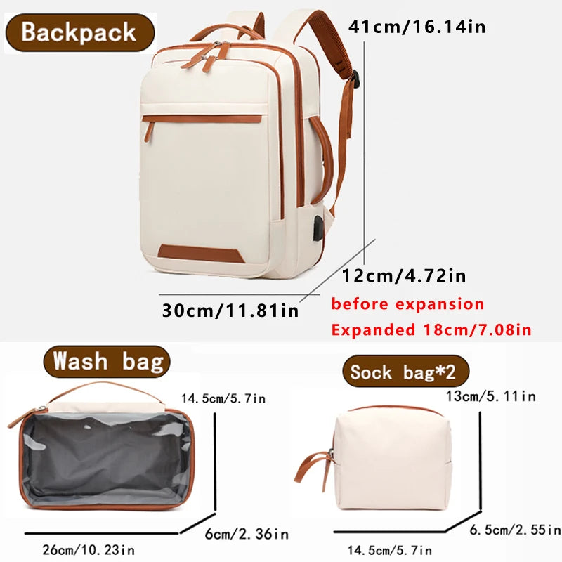 OGEHUAFEE Expandable Commuter Backpack With Wet And Dry Separation