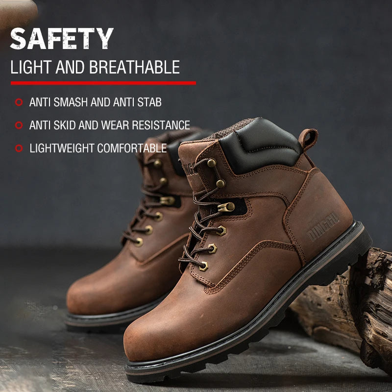 Steel Toe Safety Work Boots With Puncture Resistant Protection