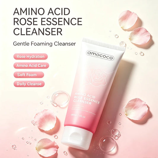 AMOCOCO Amino Acid Rose Essence Gentle Hydrating Facial Cleanser