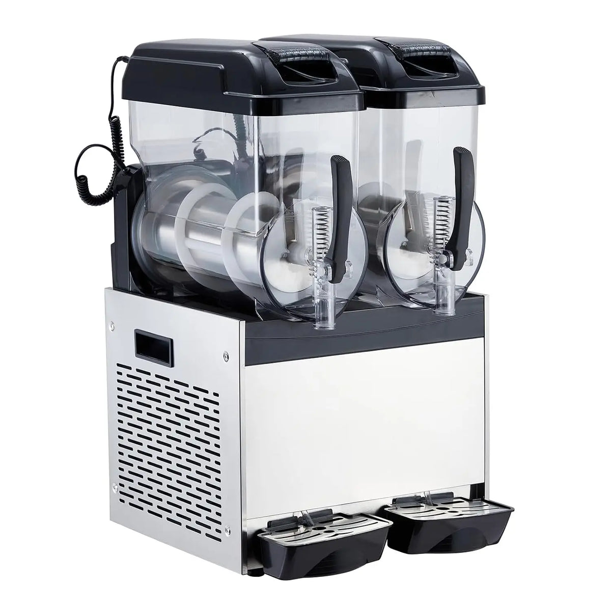 Tacleekii Commercial Slushy Machine With Dual Tanks And Temperature Control