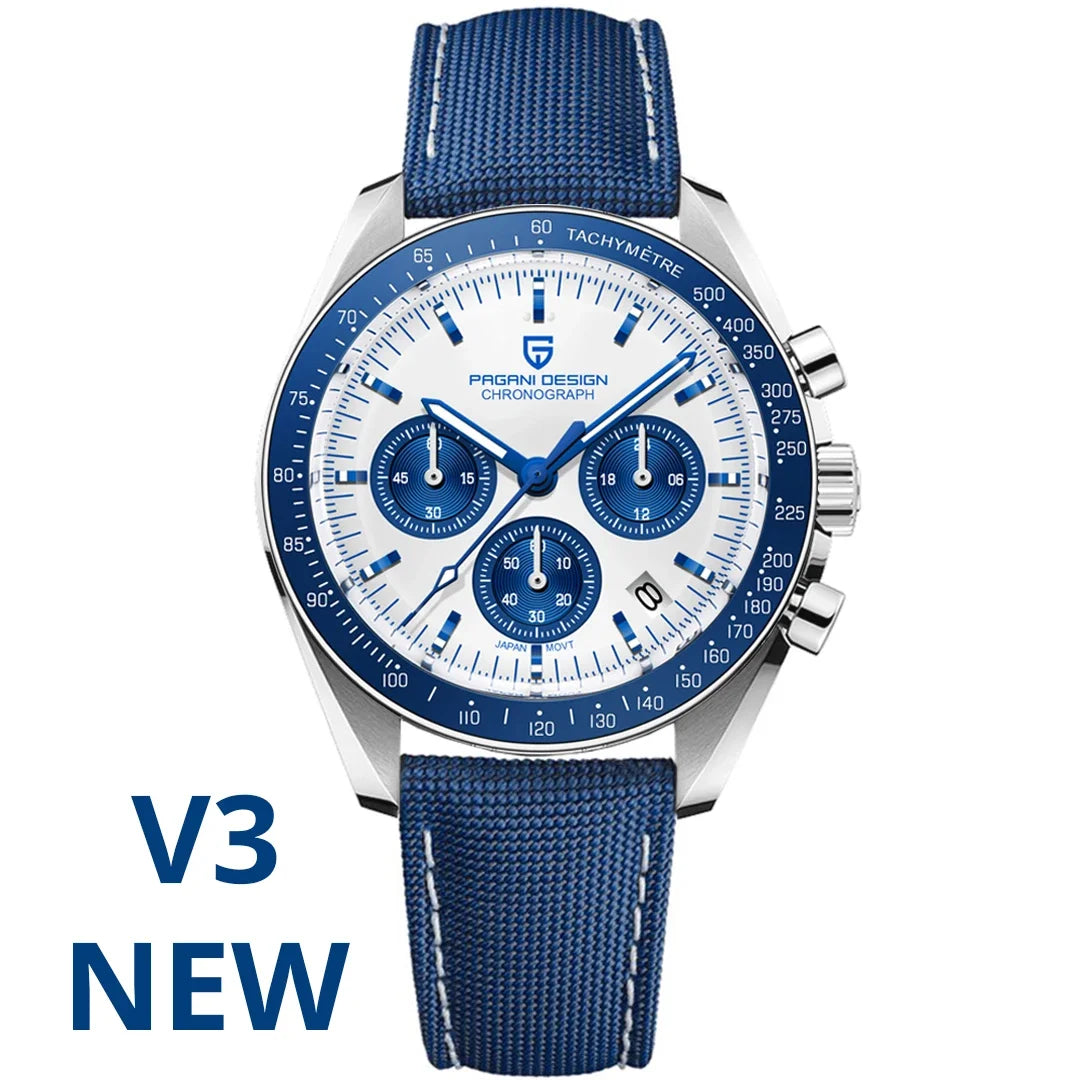 PAGANI DESIGN Men's Quartz Chronograph Sport Watch With Sapphire Glass