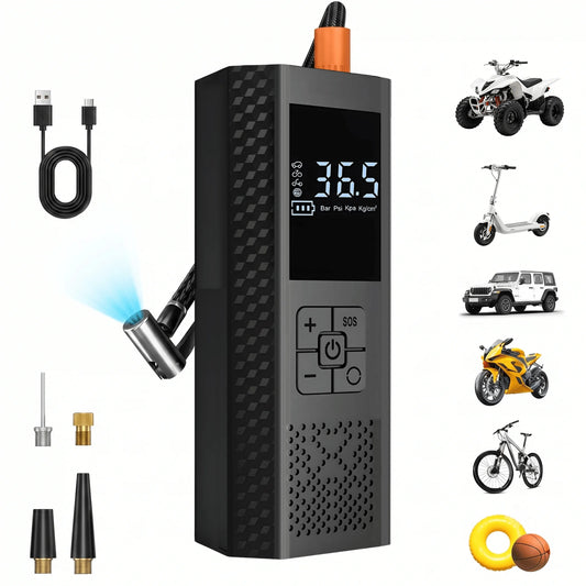 STSCELZ Portable Tire Inflator with LCD Display and Auto Stop
