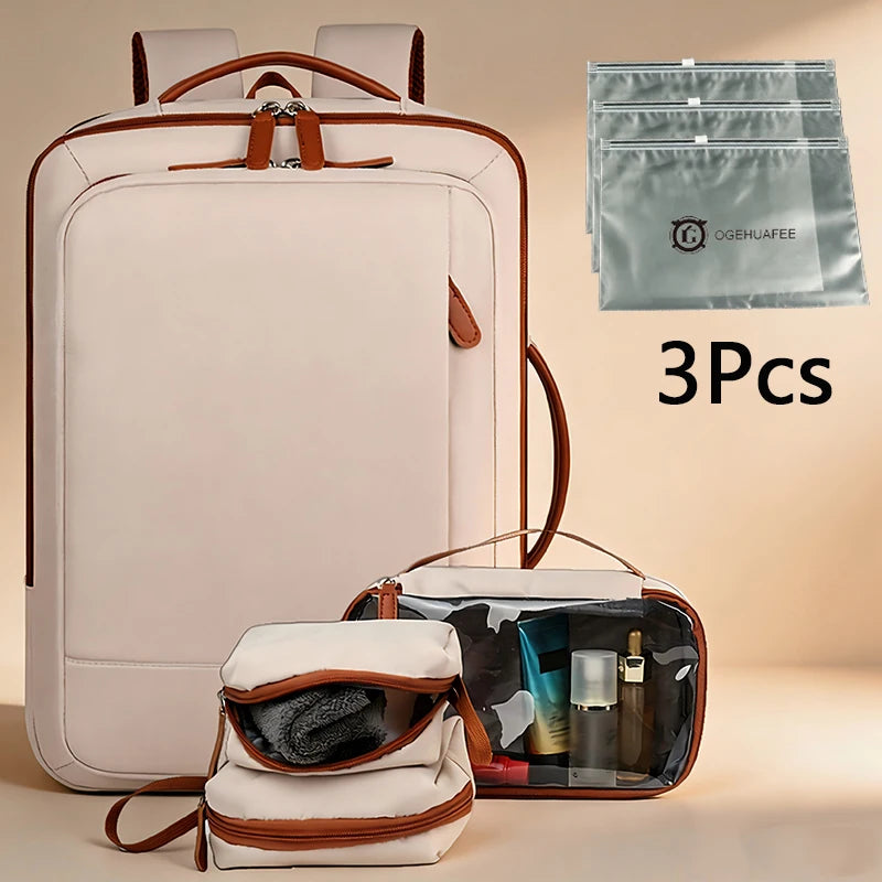 OGEHUAFEE Expandable Travel Laptop Backpack With Storage Bags